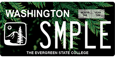 Evergreen State College plate