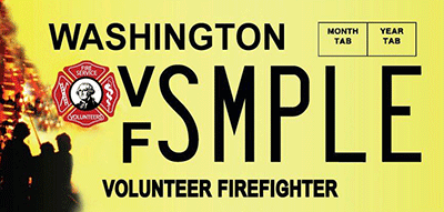 Volunteer fire fighter plate